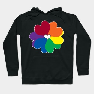 Rainbow Heart Flower Hoodie